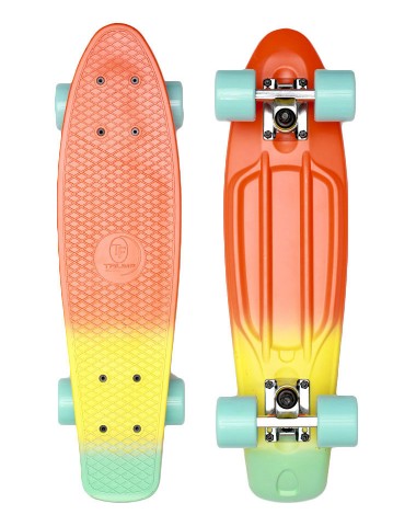 Миникруизер  Tricolor pastel orange 22''x6'', Abec-7 Пенни борд для детей / подростков