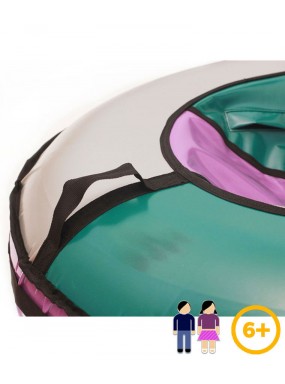 Тюбинг зелено/серебристо/баклажановый  с бортами 80 см