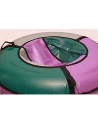 Тюбинг зелено/серебристо/баклажановый  с бортами 80 см