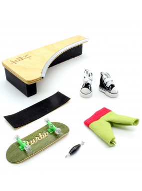 Фингерборд Турбо П10 гравировка зеленый + подарочный комплект