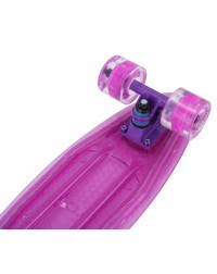 Скейтборд пенни борд LDR Violet Transparent Light светящийся для детей / подростков со светящимися колесами Скейтборд пенни борд LDR Violet Transparent Light светящийся для детей / подростков со светящимися колесами
