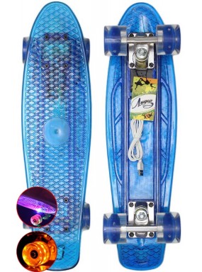 Круизер пластиковый светящийся Лидер Blue 22 Круизер пластиковый светящийся Лидер Blue 22