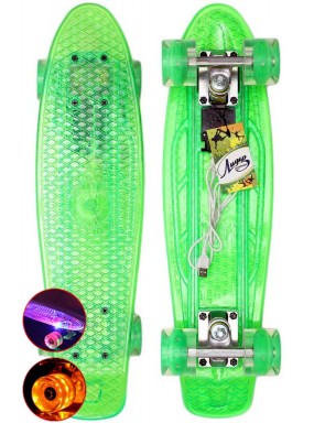 Круизер пластиковый светящийся Лидер Green 22 Круизер пластиковый светящийся Лидер Green 22