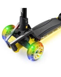 Самокат с ревом мотора, свет.колесами, свет.платформой Small Rider Premium Pro (желтый)