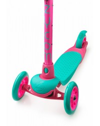 Трехколесный самокат Zycom Zing Mini с легко вынимаемой ручкой (изумрудно-розовый)
