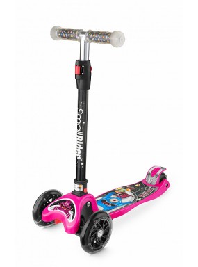 Складной трехколесный самокат со свет.колесами Small Rider Space Race (коралловый)