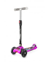 Складной трехколесный самокат со свет.колесами Small Rider Space Race (коралловый)