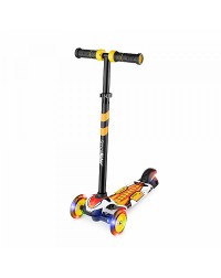Детский трехколесный самокат со свет.колесами Small Rider Turbo (оранжевый)