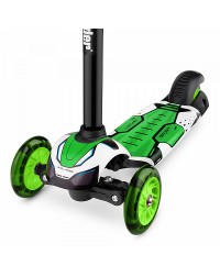 Детский трехколесный самокат со свет.колесами Small Rider Turbo (зеленый) Детский трехколесный самокат со свет.колесами Small Rider Turbo (зеленый)
