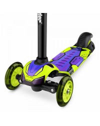 Детский трехколесный самокат со свет.колесами Small Rider Turbo (лайм)