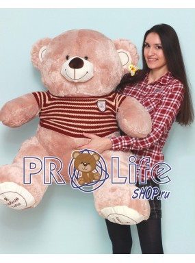 Мишка 150 см в свитере кофейный Мишка 150 см в свитере кофейный