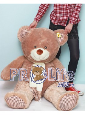 Мишка 150 см с шарфиком кофейный