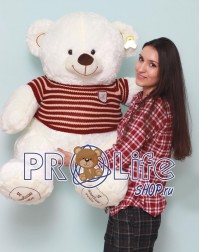 Мишка 150 см в свитере кремовый Мишка 150 см в свитере кремовый