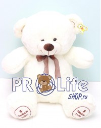 Мишка 100 см  кремовый c повязкой