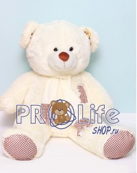 Мишка 150 см с шарфиком кремовый