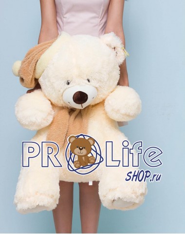 Плюшевый мишка 100 см с шапочкой