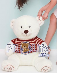 Плюшевый мишка 100 см кофейный в свитере Плюшевый мишка 100 см кофейный в свитере