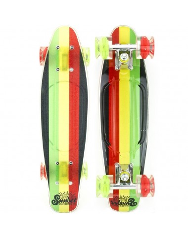 Лонгборд SUNSET SKATEBOARDS RASTA GRIP COMPLETE 22 Пенни борд для детей / подростков Лонгборд SUNSET SKATEBOARDS RASTA GRIP COMPLETE 22 Пенни борд для детей / подростков