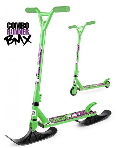 Трюковый самокат-снегокат с лыжами и колесами Small Rider Combo Runner BMX (зеленый)