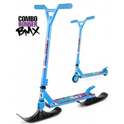 Трюковый самокат-снегокат с лыжами и колесами Small Rider Combo Runner BMX (синий)