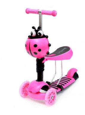 Самокат scooter 3в1 божья коровка розовый Самокат scooter 3в1 божья коровка розовый
