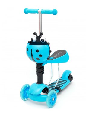 Самокат scooter 3в1 божья коровка голубой Самокат scooter 3в1 божья коровка голубой