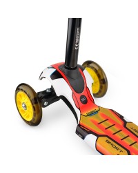 Детский трехколесный самокат со свет.колесами Small Rider Turbo (оранжевый)