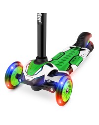Детский трехколесный самокат со свет.колесами Small Rider Turbo (зеленый) Детский трехколесный самокат со свет.колесами Small Rider Turbo (зеленый)