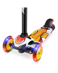 Детский трехколесный самокат со свет.колесами Small Rider Turbo (оранжевый)