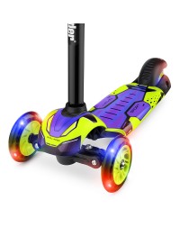 Детский трехколесный самокат со свет.колесами Small Rider Turbo (лайм)