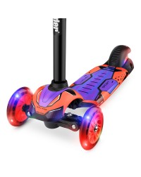 Детский трехколесный самокат со свет.колесами Small Rider Turbo (красный)