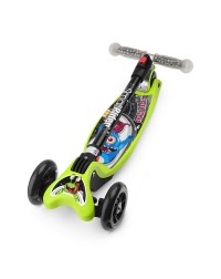Складной трехколесный самокат со свет.колесами Small Rider Space Race (лайм)