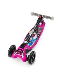 Складной трехколесный самокат со свет.колесами Small Rider Space Race (коралловый)