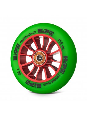 Колесо HIPE 01 110mm красный зеленый для трюкового самоката