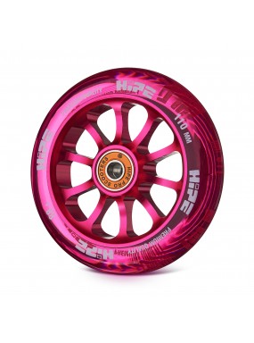 Колесо HIPE 10spoke 110 мм прозрачный розовый для трюкового самоката