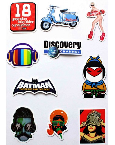 Набор наклеек (стикеров) 10 шт A1 лист А4