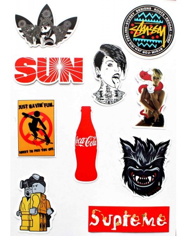 Набор наклеек (стикеров) 10 шт I1 лист А4