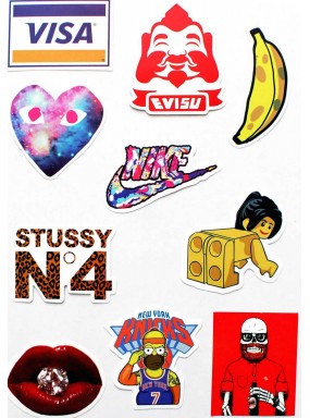 Набор наклеек (стикеров) 10 шт I4 лист А4