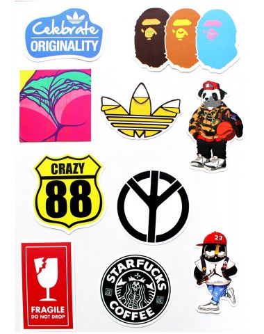 Набор наклеек (стикеров) 10 шт I5 лист А4