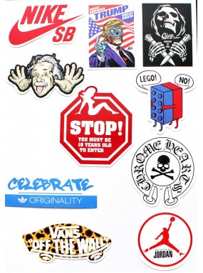 Набор наклеек (стикеров) 10 шт I8 лист А4