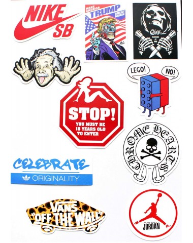 Набор наклеек (стикеров) 10 шт I8 лист А4