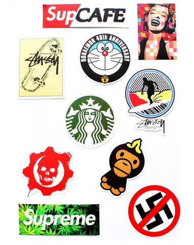 Набор наклеек (стикеров) 10 шт I9 лист А4