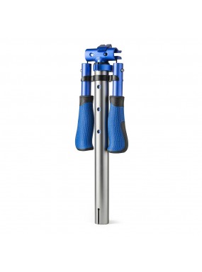 Стойка руля+руль+грипсы Trolo серый-синий