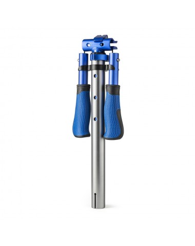 Стойка руля+руль+грипсы Trolo серый-синий для трюкового самоката