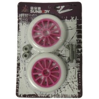 Колеса для самокатов 125/125 мм Белый/розовый