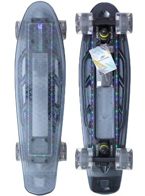 Миникруизер  TRANSPARENT 22" LIGHT 2018  светящийся прозрачный серый