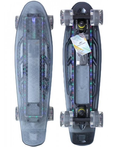 Миникруизер  TRANSPARENT 22" LIGHT 2018  светящийся прозрачный серый Пенни борд для детей / подростков Миникруизер  TRANSPARENT 22" LIGHT 2018  светящийся прозрачный серый Пенни борд для детей / подростков