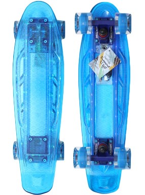 Пенни борд TRANSPARENT 22" LIGHT светящийся прозрачный голубой Пенни борд TRANSPARENT 22" LIGHT светящийся прозрачный голубой