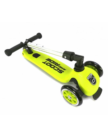Австрийские безопасные самокаты со складной ручкой Scoot&Ride HighwayKick 3 (лайм) трехколесный / кикборд Австрийские безопасные самокаты со складной ручкой Scoot&Ride HighwayKick 3 (лайм) трехколесный / кикборд