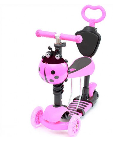 Самокат scooter 5в1 божья коровка розовый